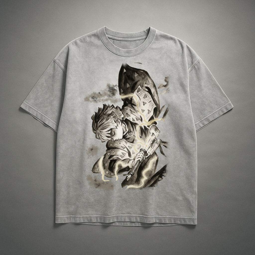Zenitsu Vintage V1 Washed Tee | Demon Slayer